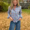 Donna twin skjorte blue/orange - Thumbnail Image 1