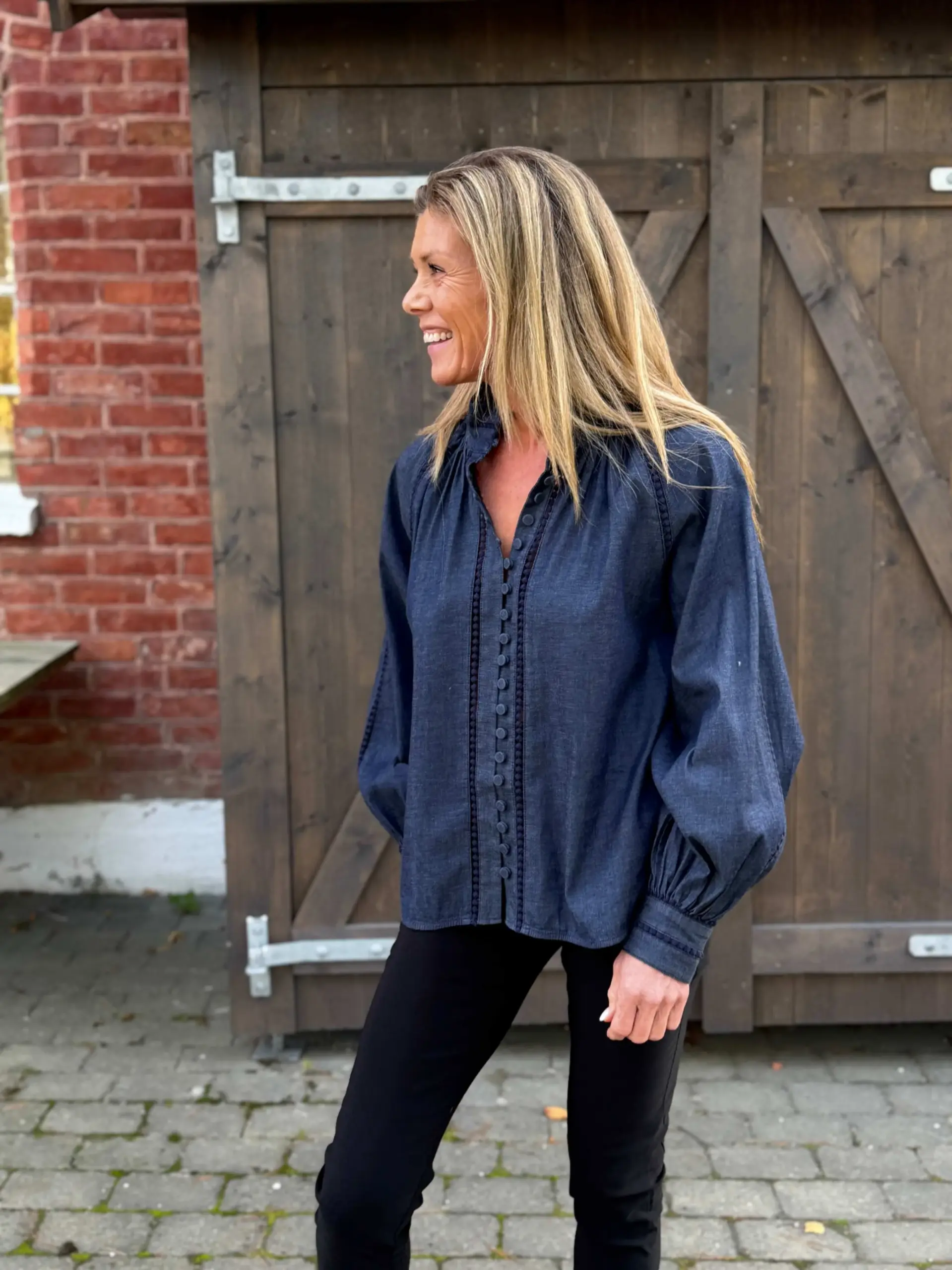 Monia blouse chambray blue - Bilde 1