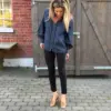 Monia blouse chambray blue - Thumbnail Image 2