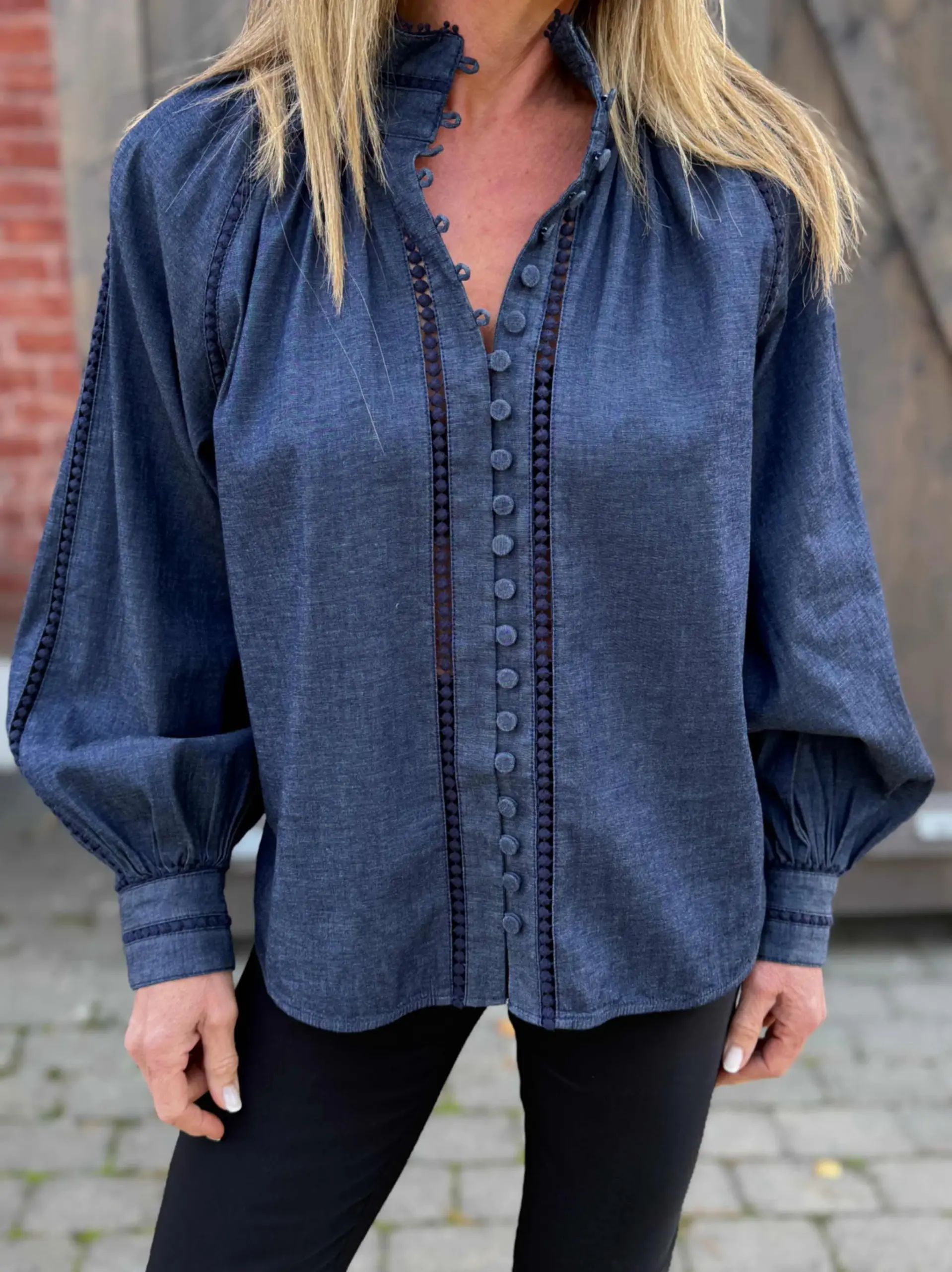 Monia blouse chambray blue - Bilde 5