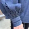 Monia blouse chambray blue - Thumbnail Image 4