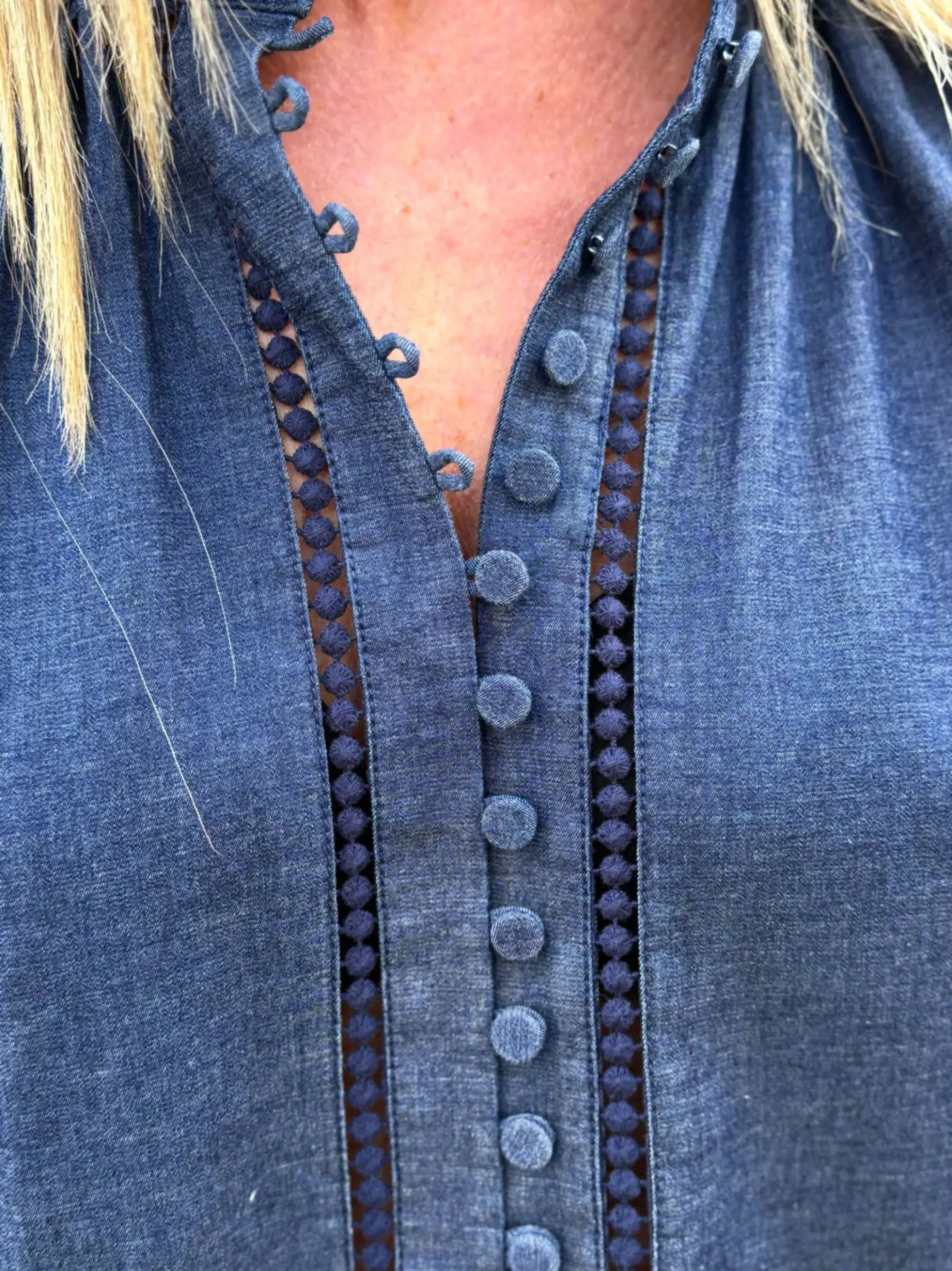 Monia blouse chambray blue - Bilde 3