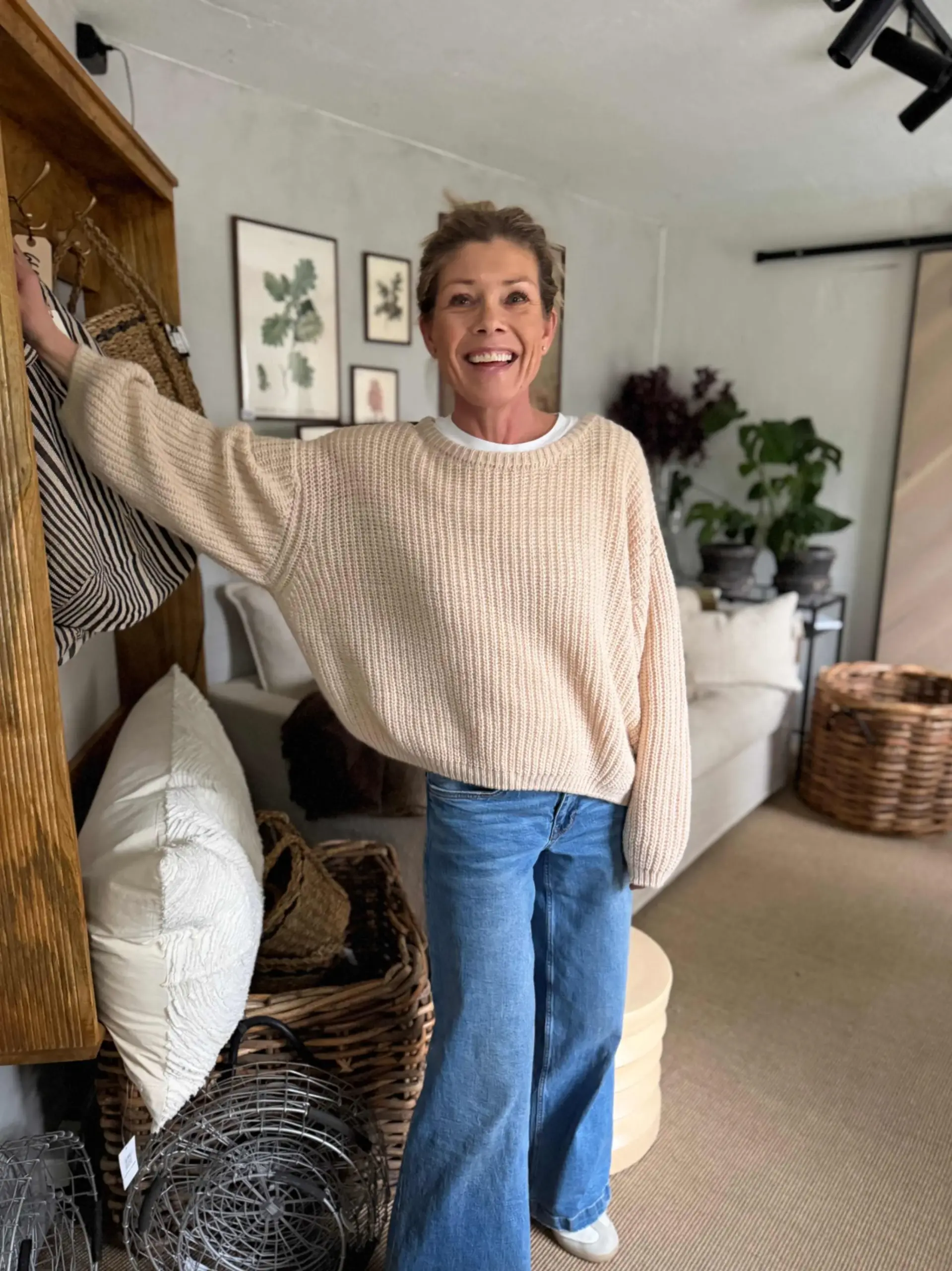 Sweater cyrow light beige melange - Bilde 1