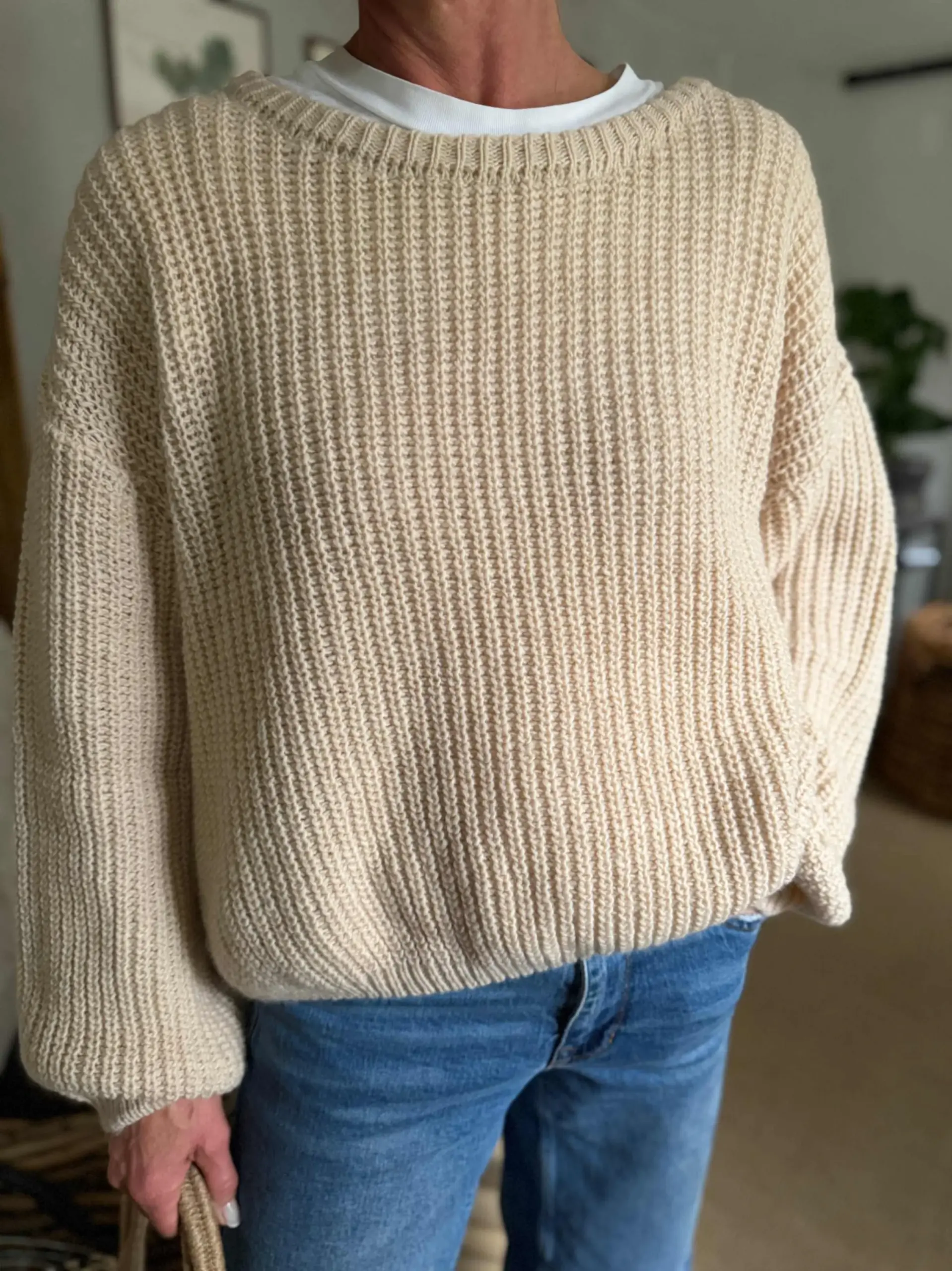 Sweater cyrow light beige melange - Bilde 3