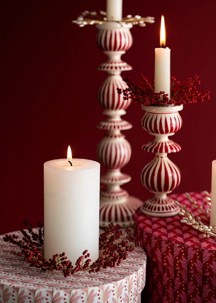 Beaded Candle Ring Ø7 Niva Ruby - Bilde 1