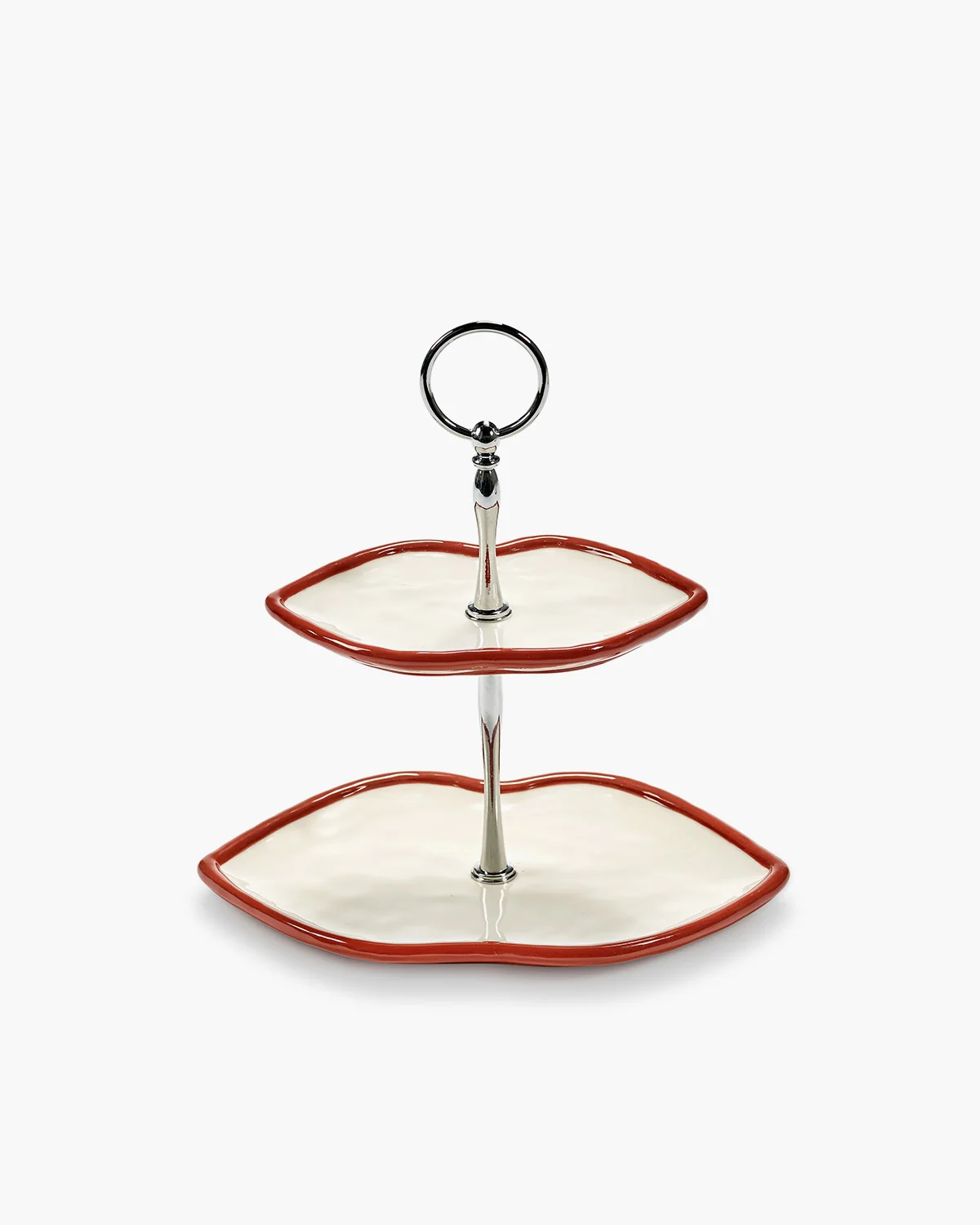 Cake Stand 2 tier red/white - Bilde 3