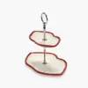 Cake Stand 2 tier red/white - Thumbnail Image 1