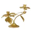 Candle holder winter rose golden H18,5 - Thumbnail Image 1