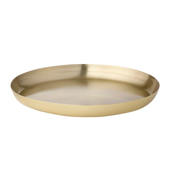Decoration tray ø18,5 golden - Bilde 1