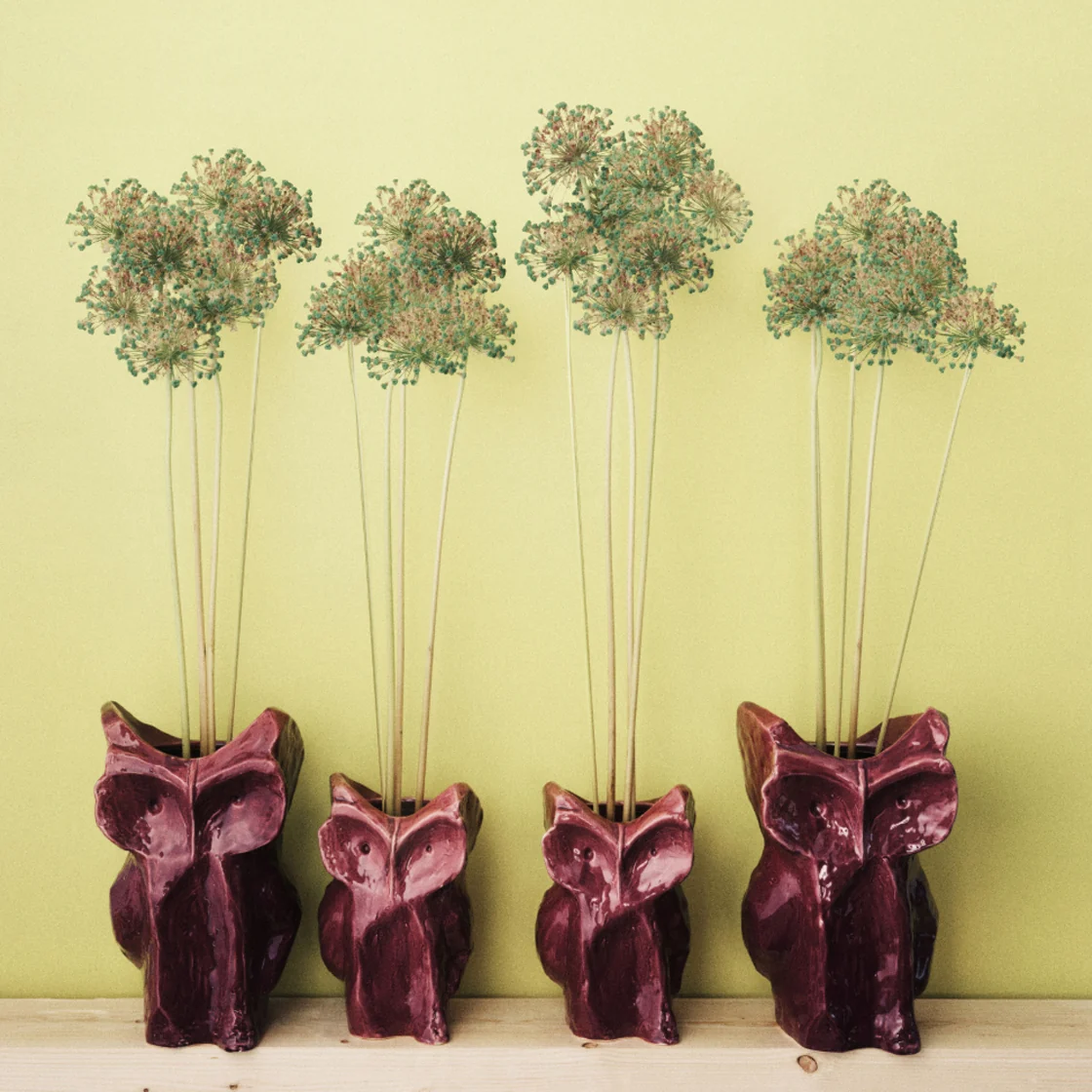 Owl vase xs aubergine - Bilde 3