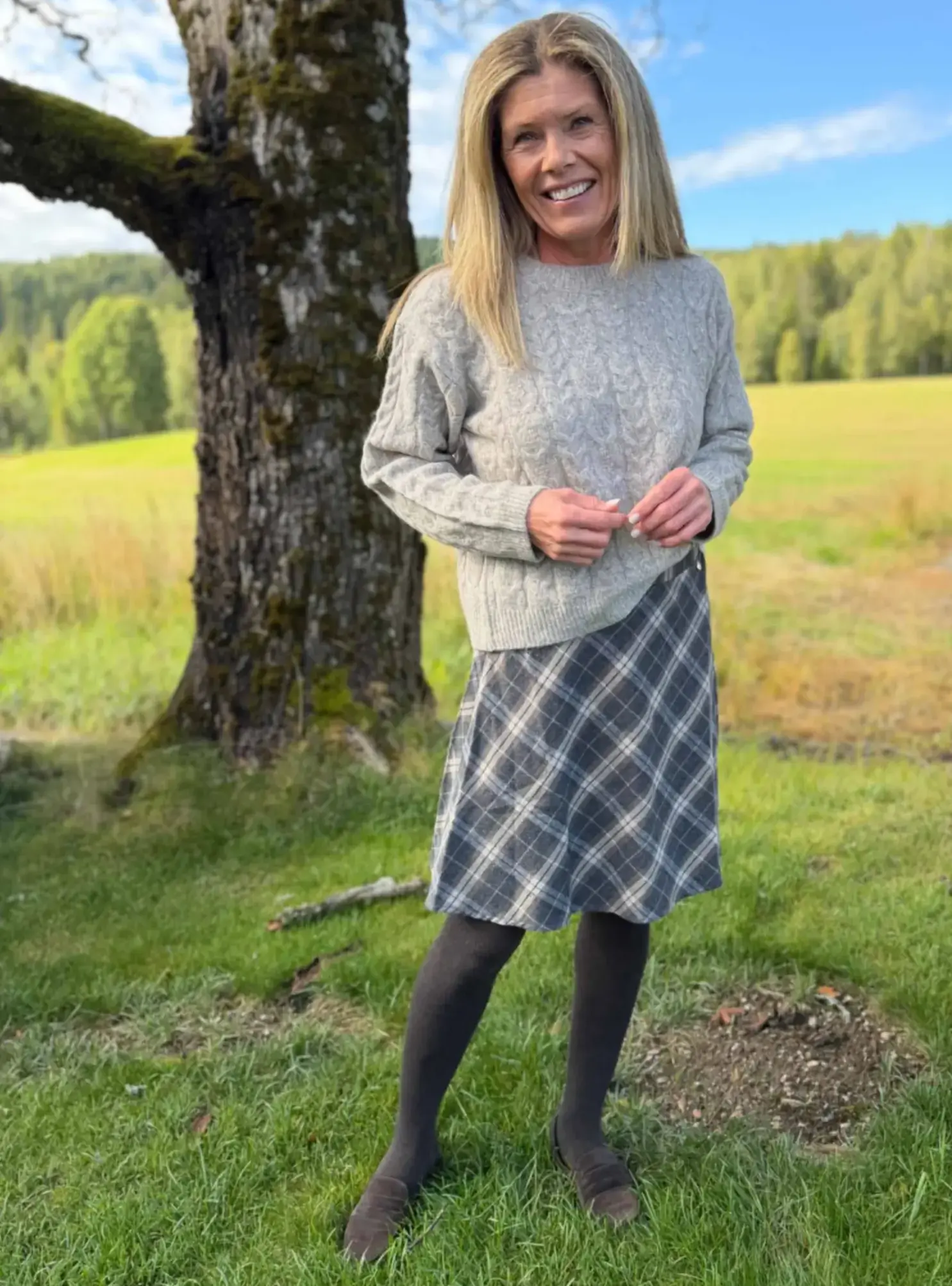 Skirt short check grey - Bilde 1
