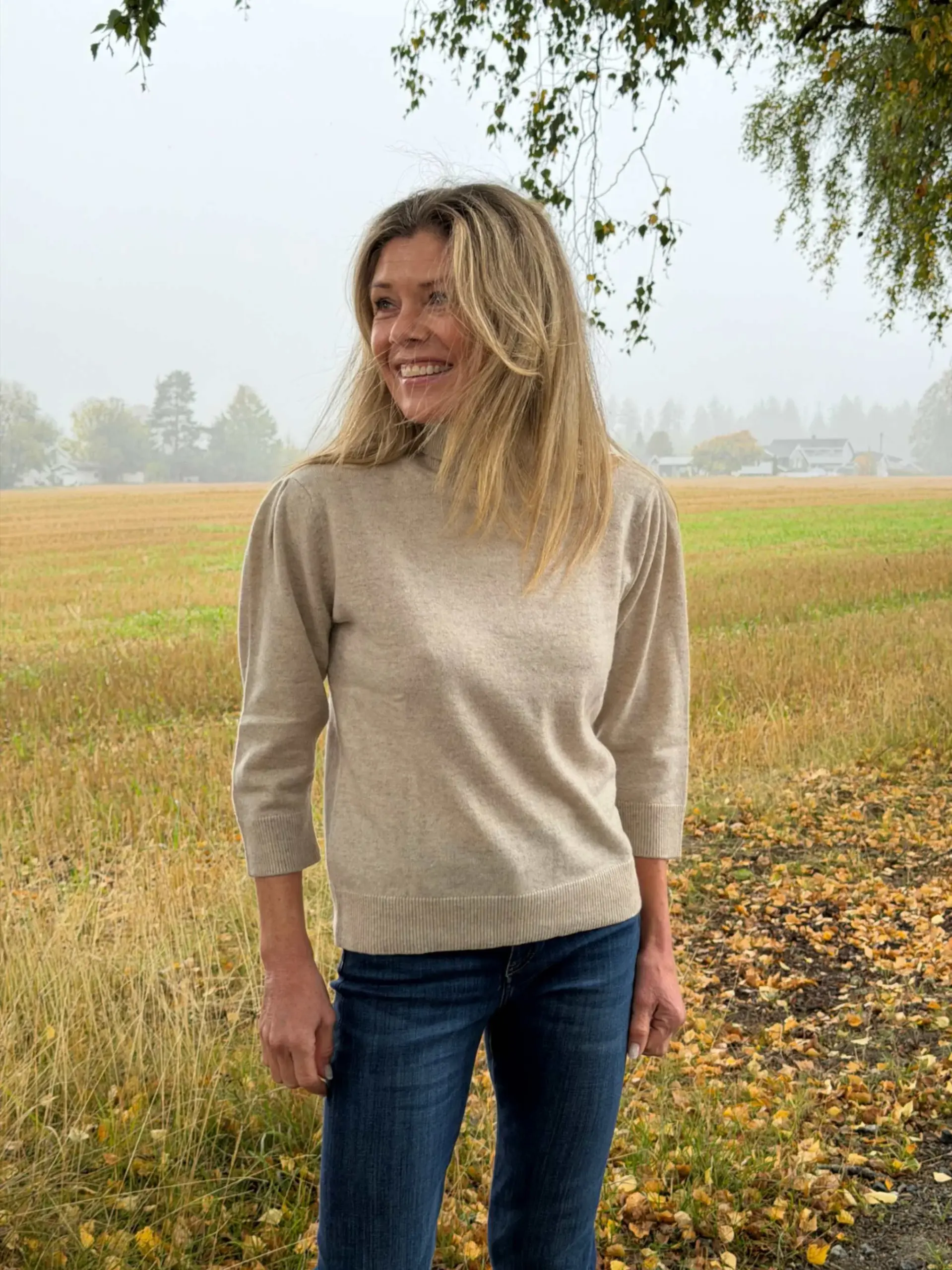 BTFMarie Pure Cashmere Pullover Beige Melange - Bilde 1