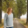 Sweater Pattern Kidmohair Light blue/Ivory - Thumbnail Image 3