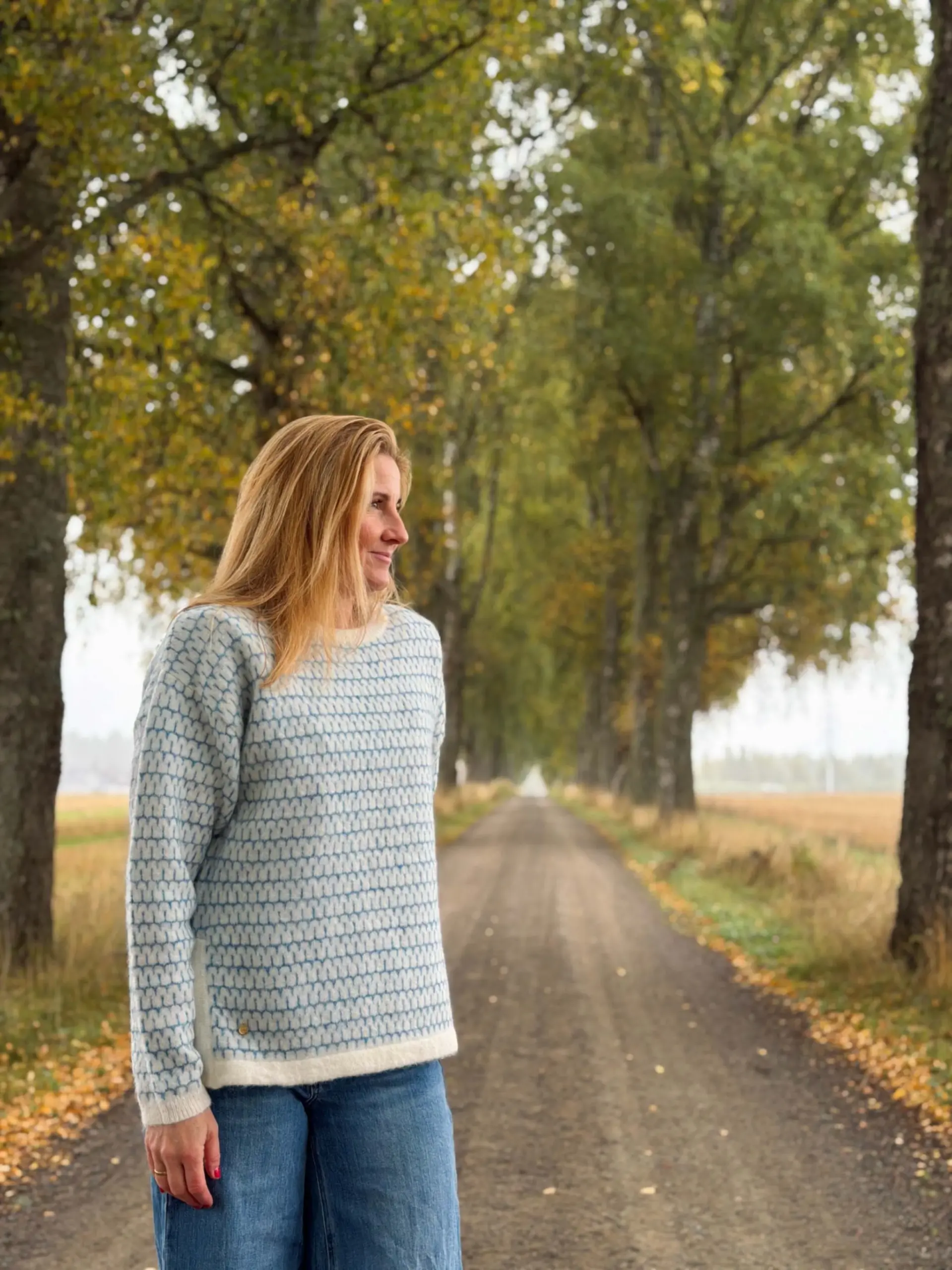 Sweater Pattern Kidmohair Light blue/Ivory - Bilde 3