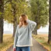 Sweater Pattern Kidmohair Light blue/Ivory - Thumbnail Image 1