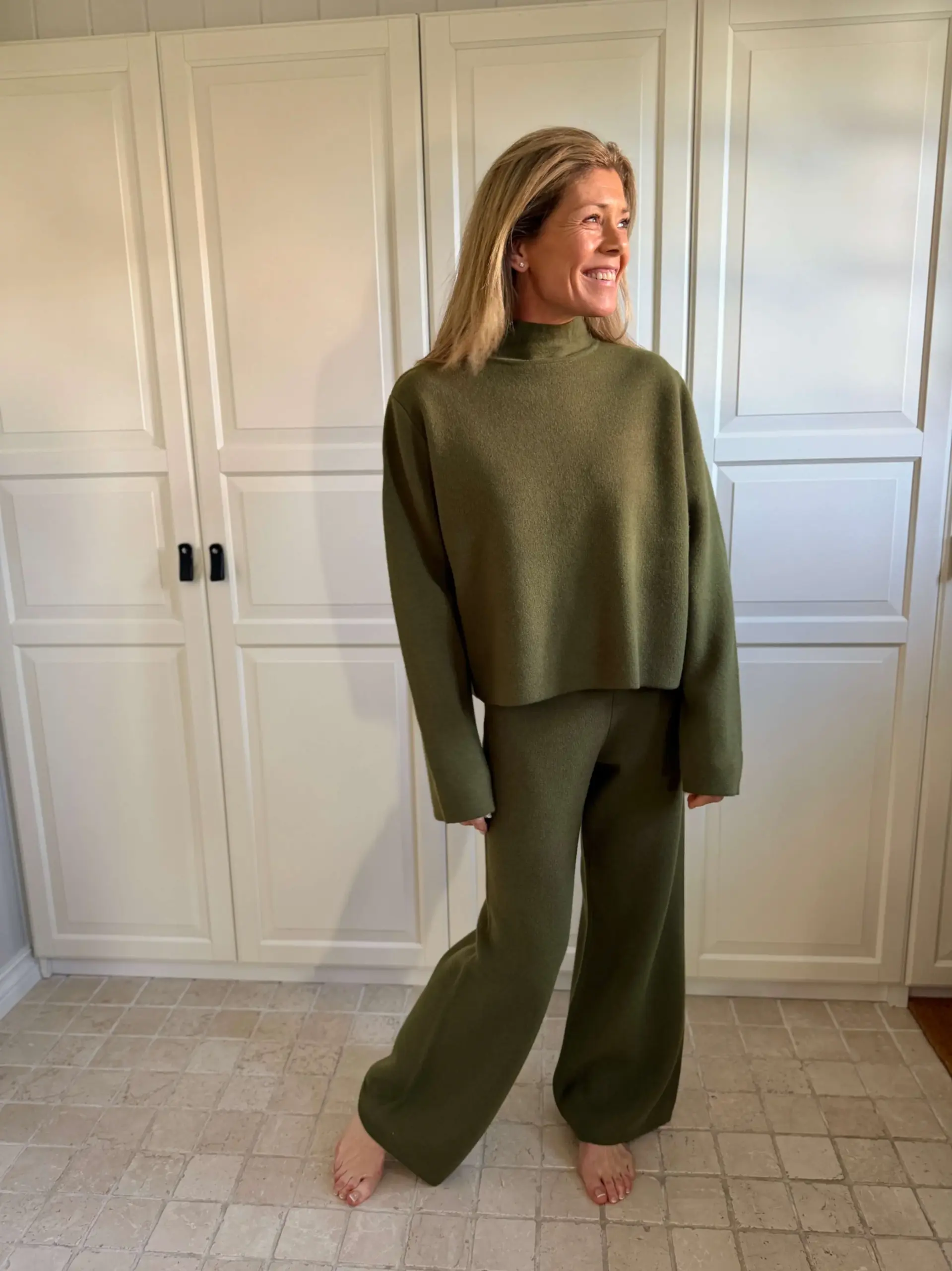 Serge Merino Sweater Moss Green - Bilde 2