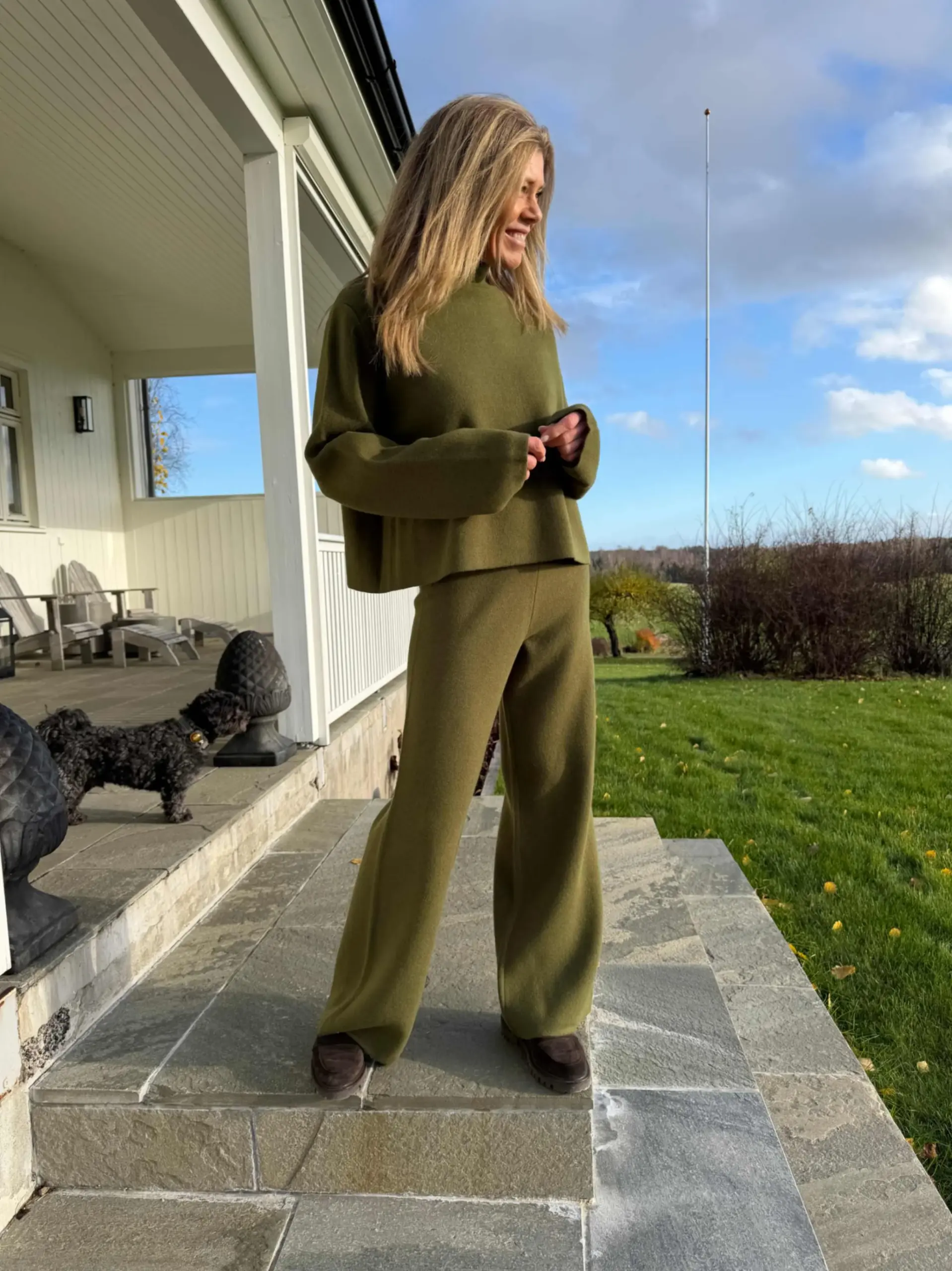 Serge Merino Sweater Moss Green - Bilde 1