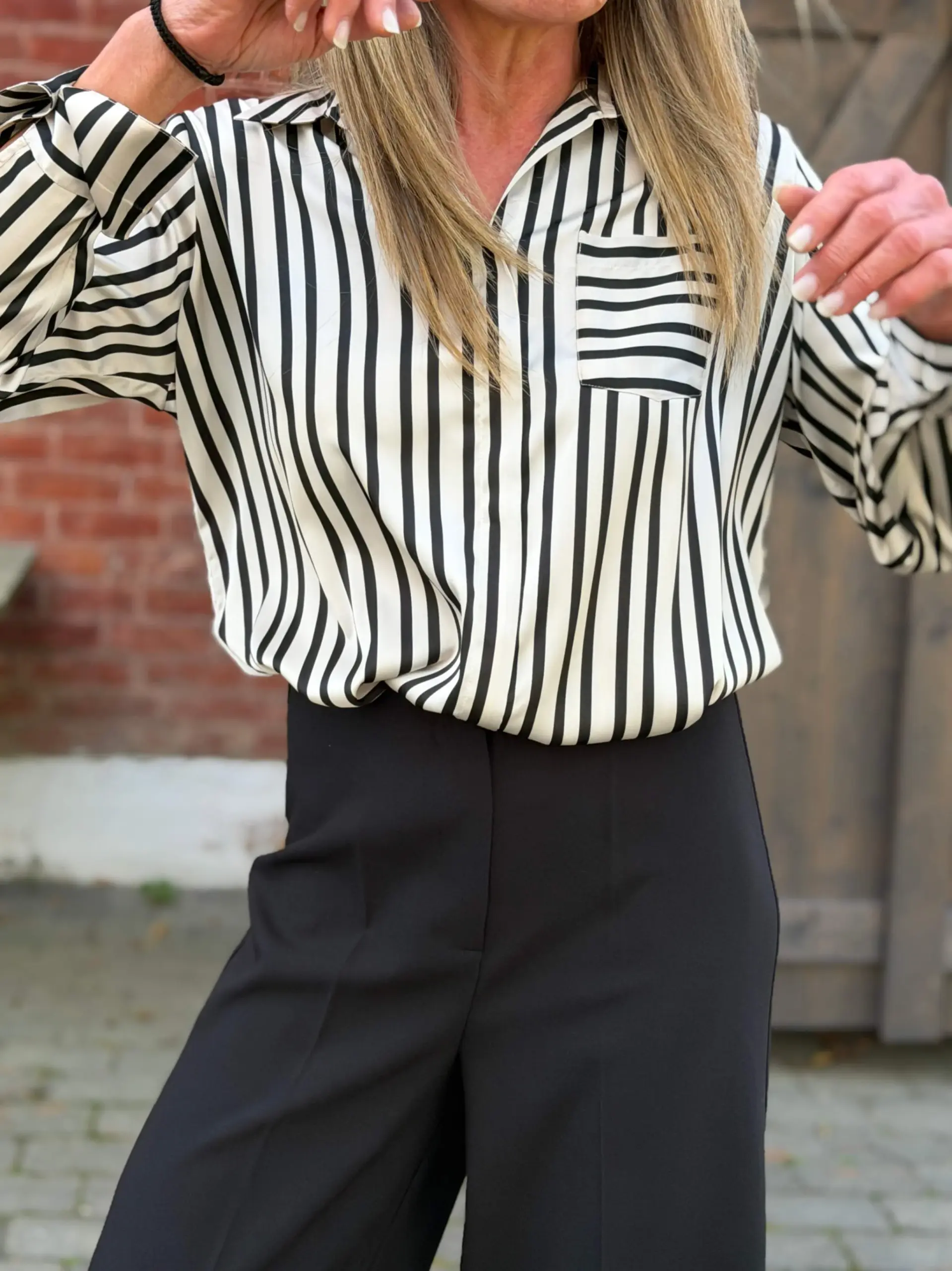 Mason Shirt Black Stripe - Bilde 4