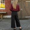 Corinne wide cropped pants black - Thumbnail Image 3