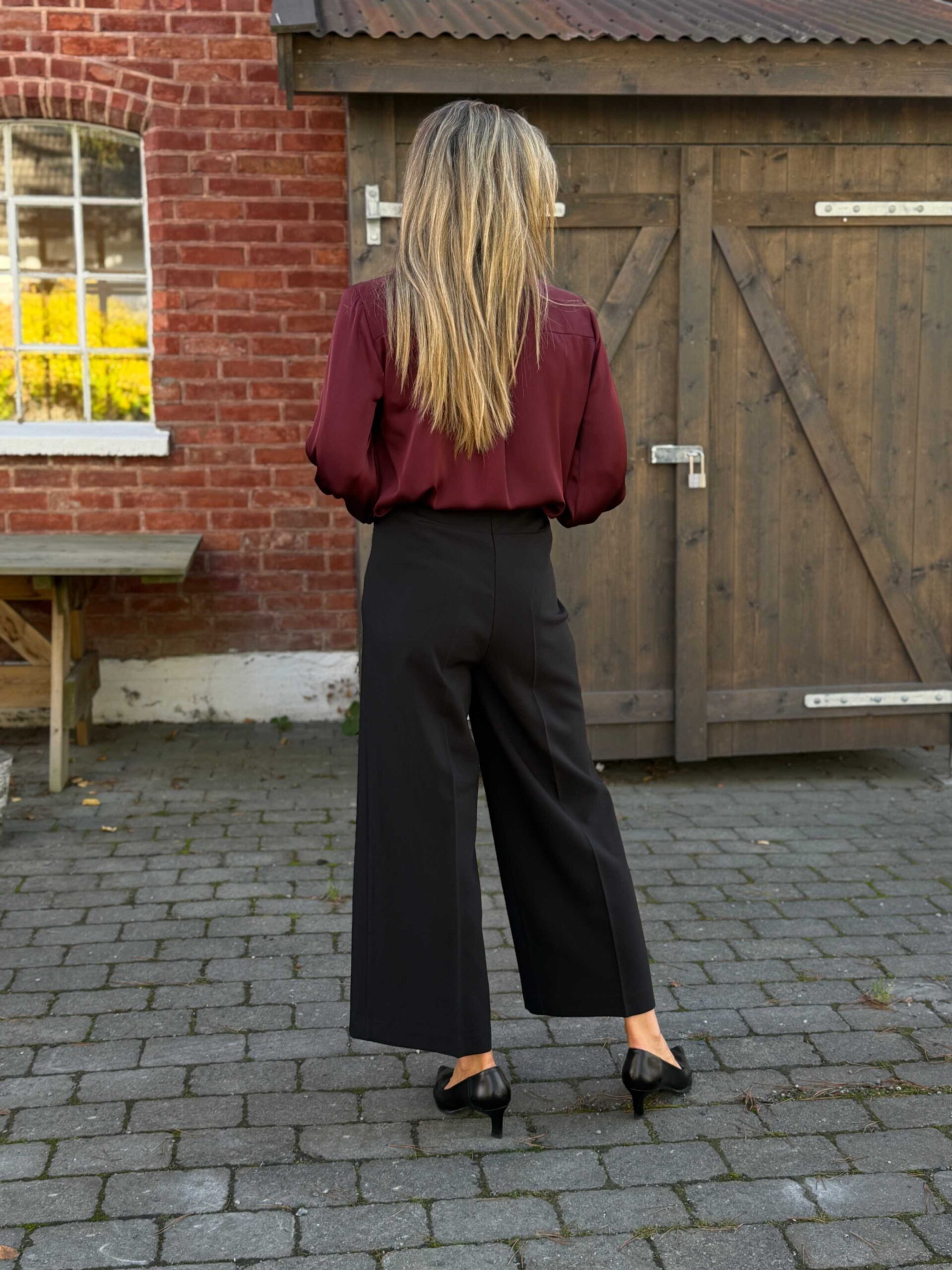 Corinne wide cropped pants black - Bilde 3
